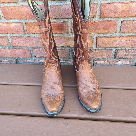Durango Brown Leather Cowboy Boots - Picture 4 of 5
